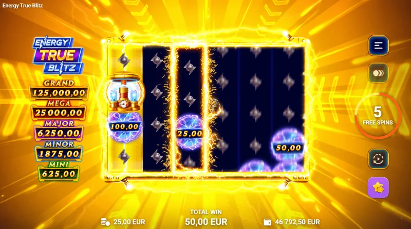 Energy True Blitz - lyn og spinn i hovedspillet
